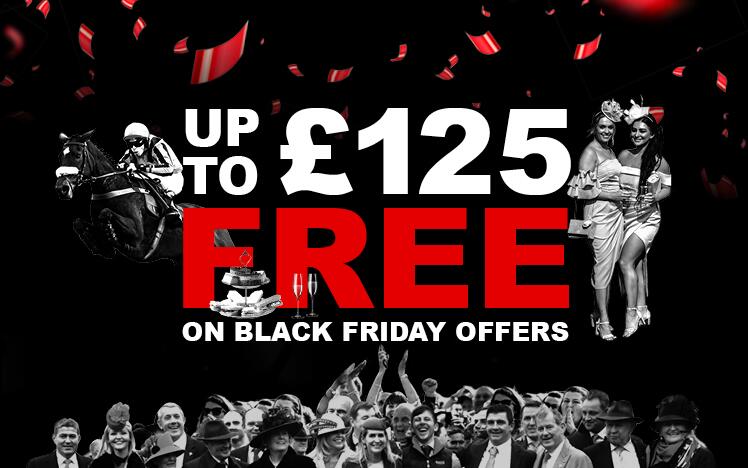 Black Friday at Fontwell Park. Image details customers can get up to £125 free on gift vouchers in the black friday sale.